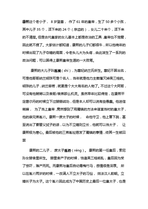 康熙儿子文档