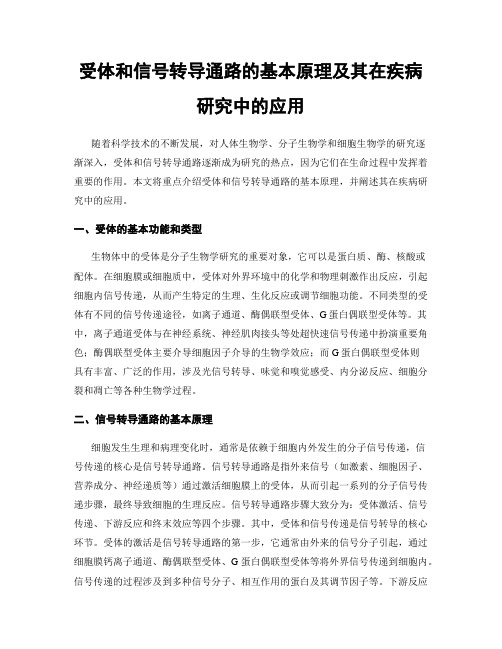 受体和信号转导通路的基本原理及其在疾病研究中的应用