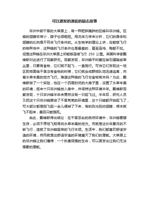 可以激发的潜能的励志故事