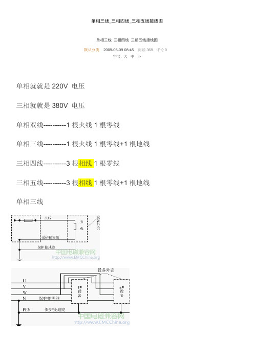 单相三线_三相四线_三相五线接线图