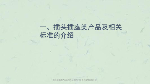 插头插座类产品及相关标准的介绍(附不合格案例分析)课件