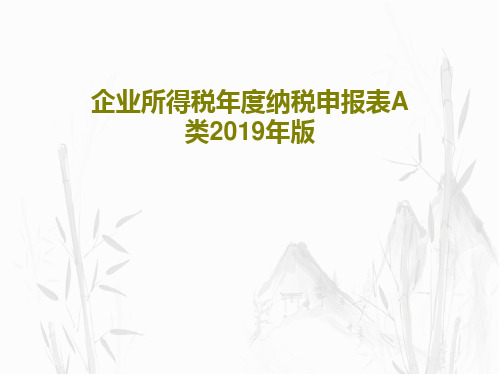 企业所得税年度纳税申报表A类2019年版93页PPT