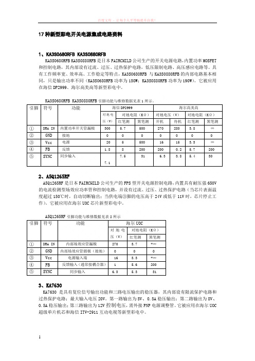 17种新型彩电开关电源集成电路资料 (1)