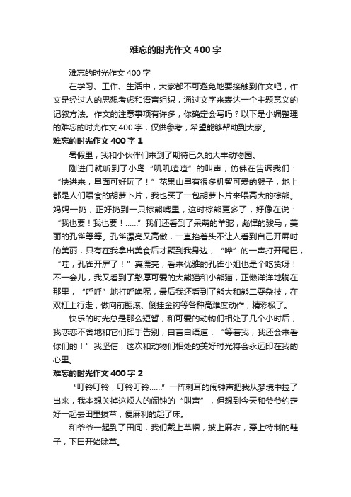 难忘的时光作文400字