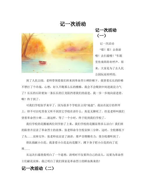 记一次活动(共10篇)