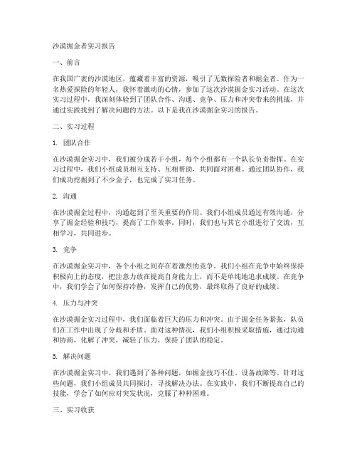 沙漠掘金者实习报告