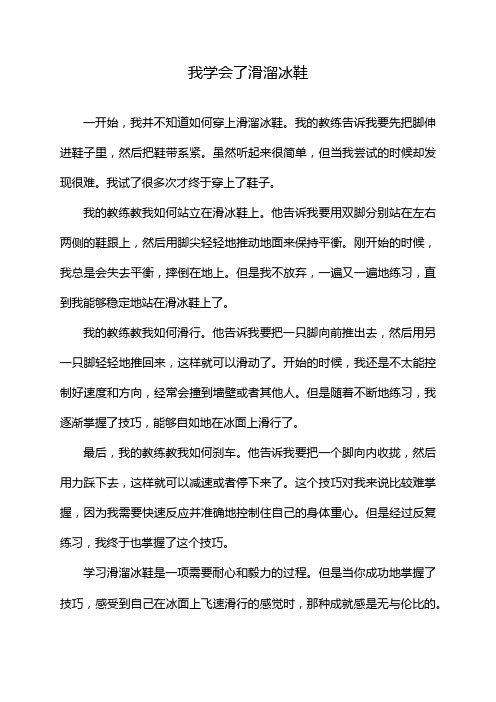 我学会了滑溜冰鞋