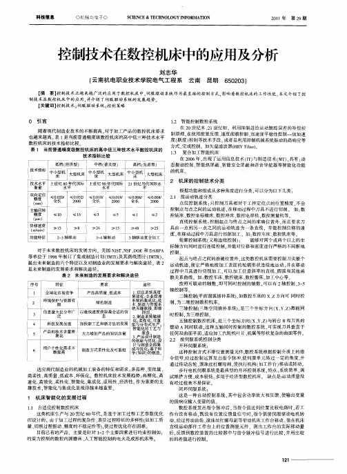 控制技术在数控机床中的应用及分析