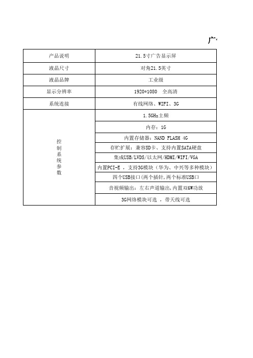 广告发布终端参数