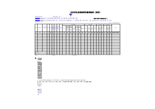 北京市社会保险费补缴明细表 表四 