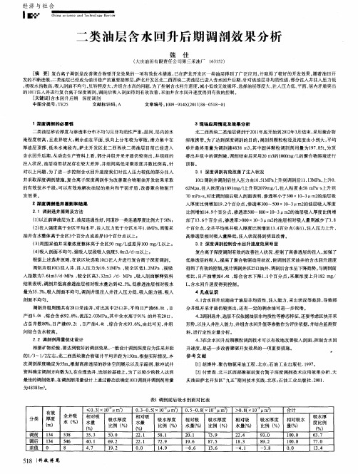 二类油层含水回升后期调剖效果分析