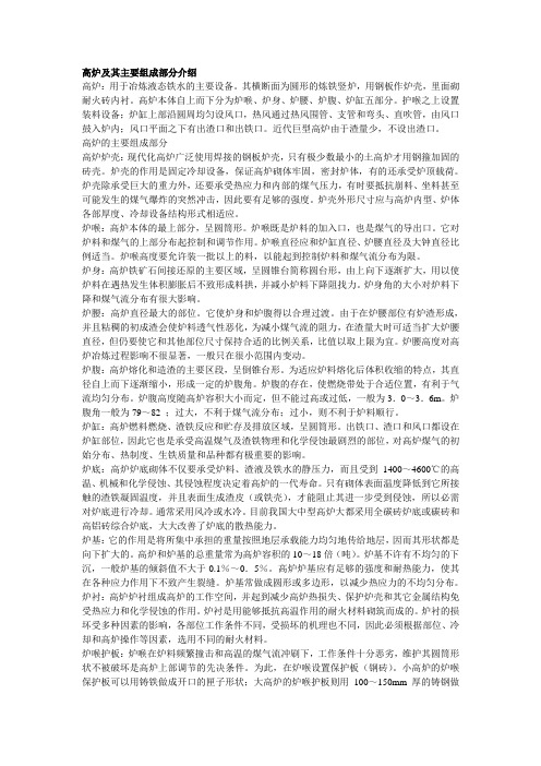 高炉及其主要组成部分介绍