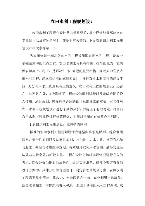 农田水利工程规划设计.doc