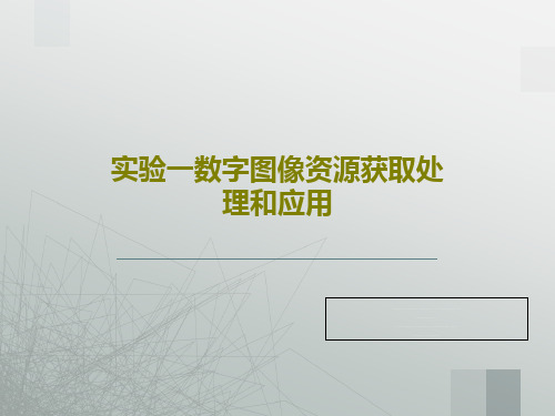 实验一数字图像资源获取处理和应用共19页