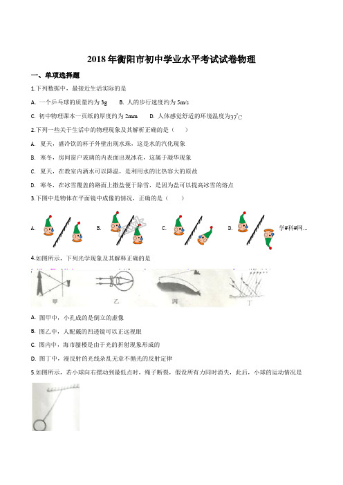 2018年中考物理试题