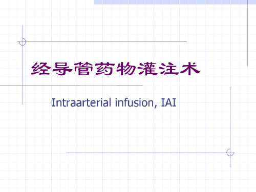 【介入放射学】经导管药物灌注术_2023年学习资料