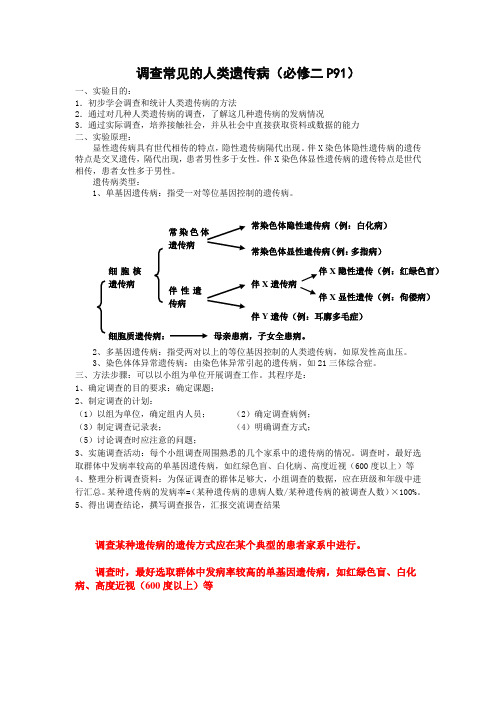 实验十四  调查常见的人类遗传病