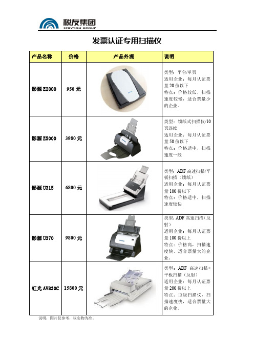 发票认证专用扫描仪 - 税友网