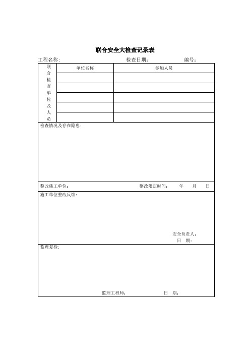 监理安全检查记录表-范本模板