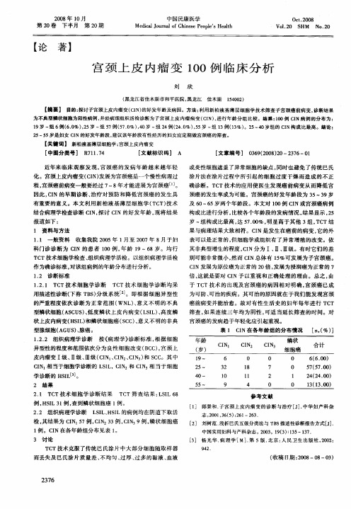 宫颈上皮内瘤变100例临床分析