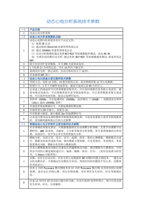 百慧医疗动态心电分析系统技术参数-ct-082