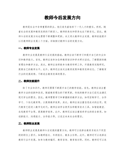 教师今后发展方向