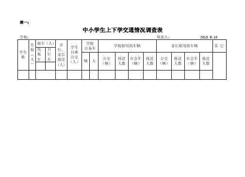 中小学生上下学交通情况调查表