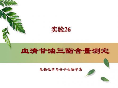 生物化学实验实验4-血清甘油三酯含量测定123课件