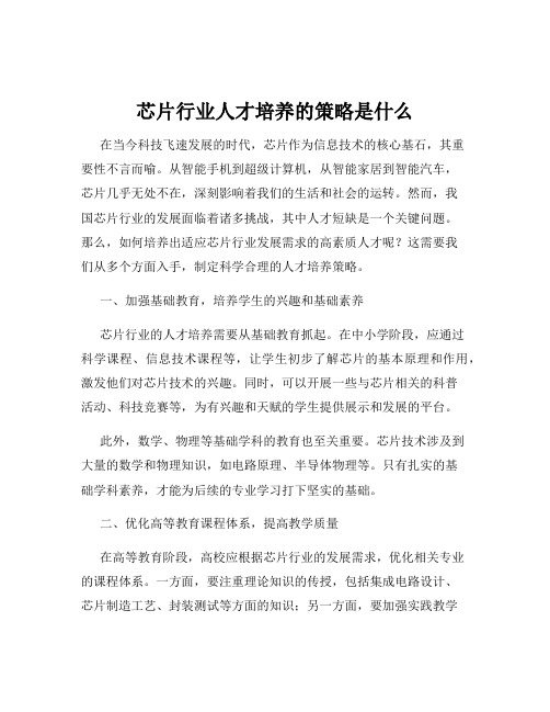 芯片行业人才培养的策略是什么