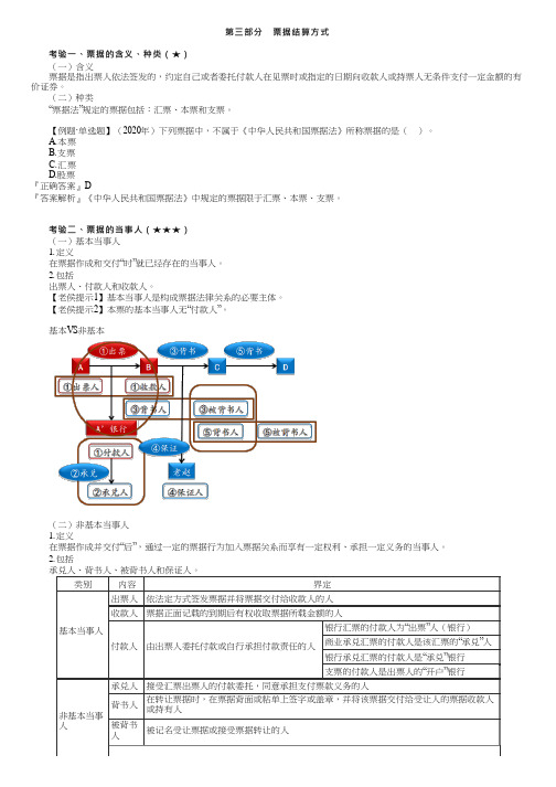 2023初级经济法基础票据的含义、种类、当事人