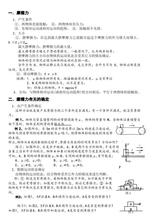 高考物理总复习—摩擦力