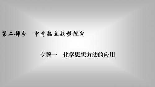 安徽化学中考二轮专题1 化学思想方法的应用