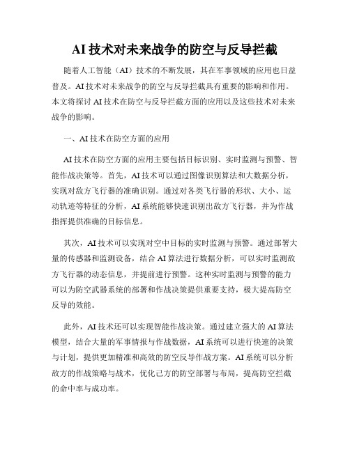 AI技术对未来战争的防空与反导拦截