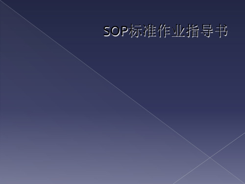 SOP标准作业指导书