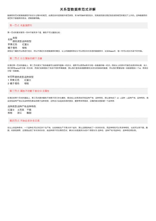 关系型数据库范式详解