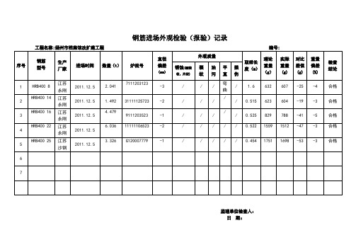 1 钢筋原材料平行检验记录