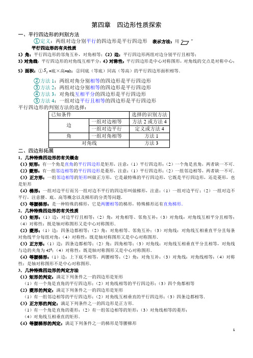 各种四边形的知识总结及练习题及答案