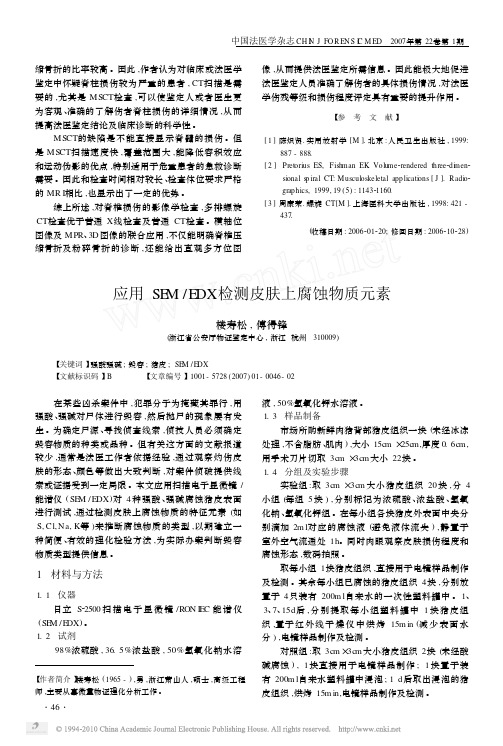 应用SEM_EDX检测皮肤上腐蚀物质元素