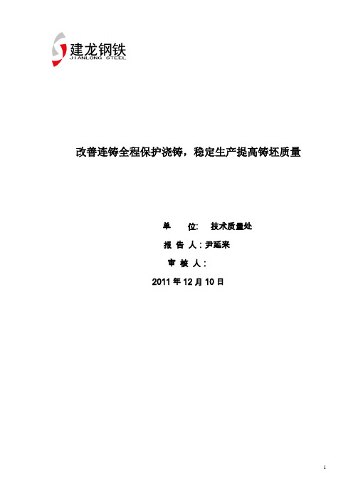 保护浇铸专案结案报告书2011