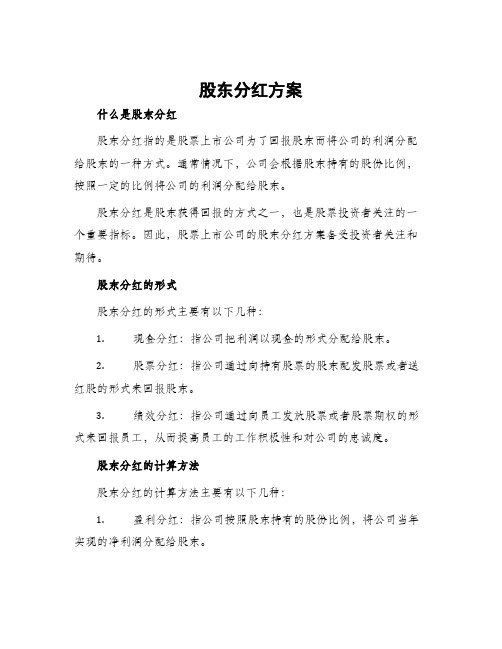 股东分红方案