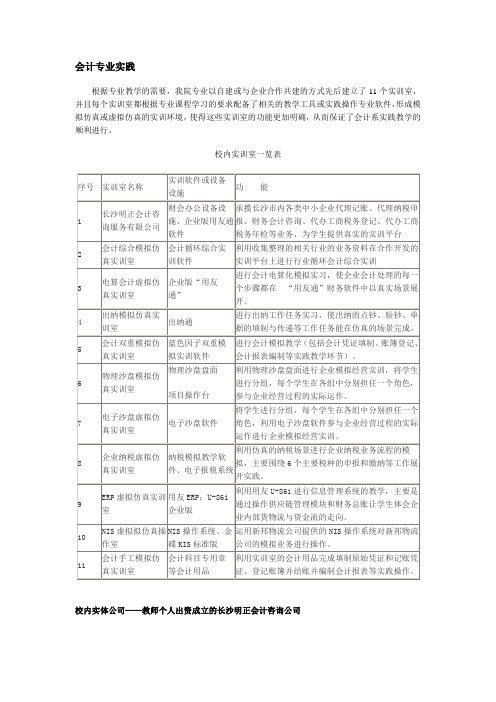 长沙民政职业技术学院会计专业专业实践