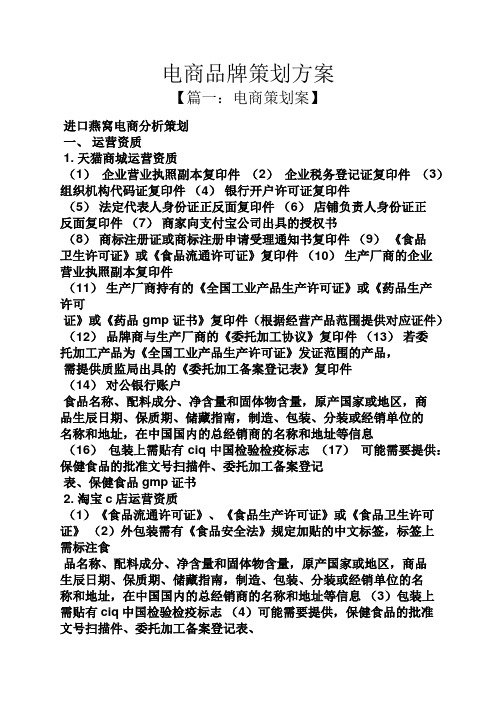 电商品牌策划方案