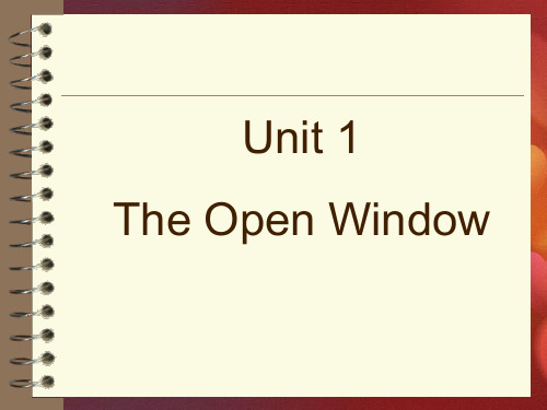 人教版高中英语选修小说欣赏入门课件 Unit 1 The Open Window 课件