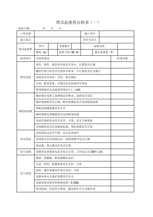 塔式起重机自检表