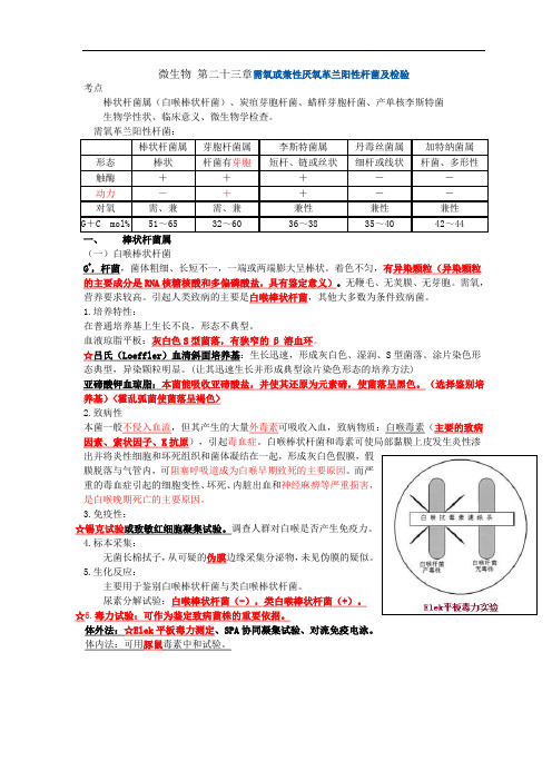 第二十三章需氧或兼性厌氧革兰阳性杆菌及检验