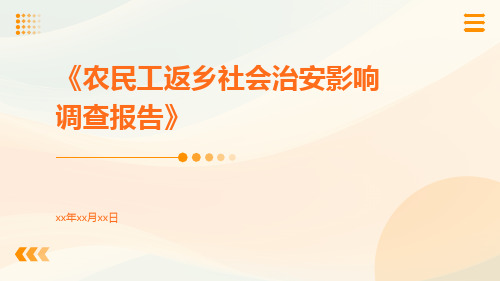 农民工返乡社会治安影响调查报告