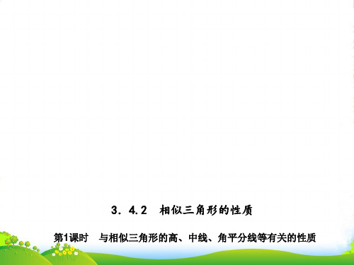 湘教版九年级上册数学习题课件3.4.2.1与相似三角形的高、中线、角平分线等有关的性质