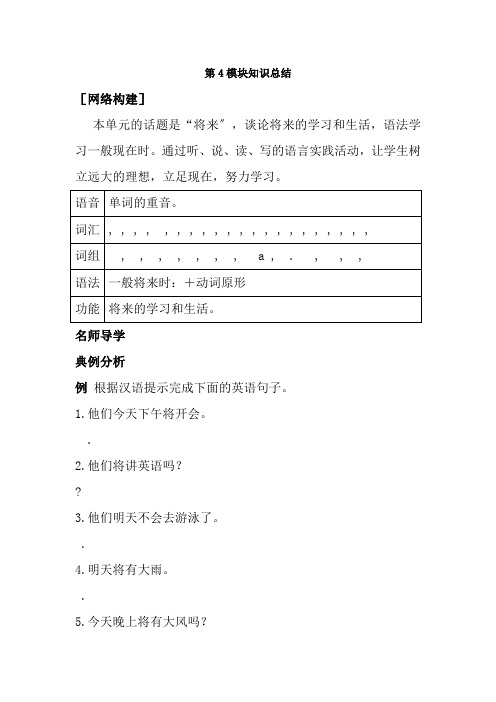 七年级英语外研版下册模块综合检测题Module4Lifeinthefuture附答案