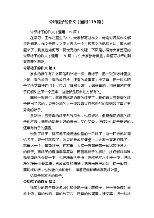 介绍粽子的作文（通用119篇）