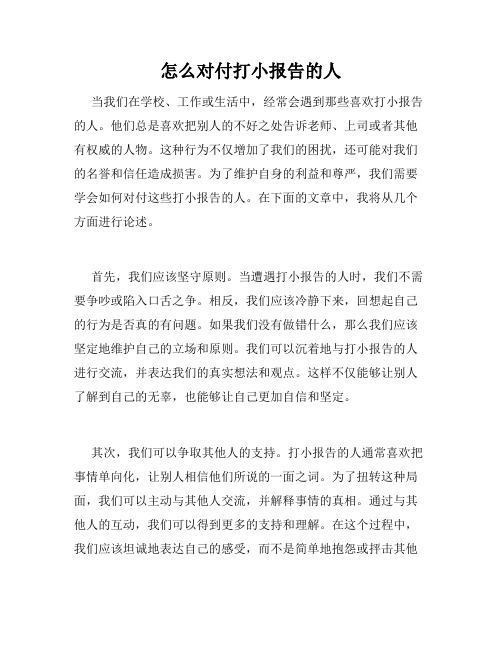 怎么对付打小报告的人